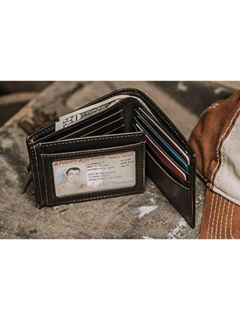 Skull Double ID Bifold Wallet for Men | 2 ID Windows, Stylish & Durable Design